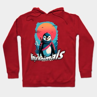 Ninja Animals  penguin samurai Hoodie